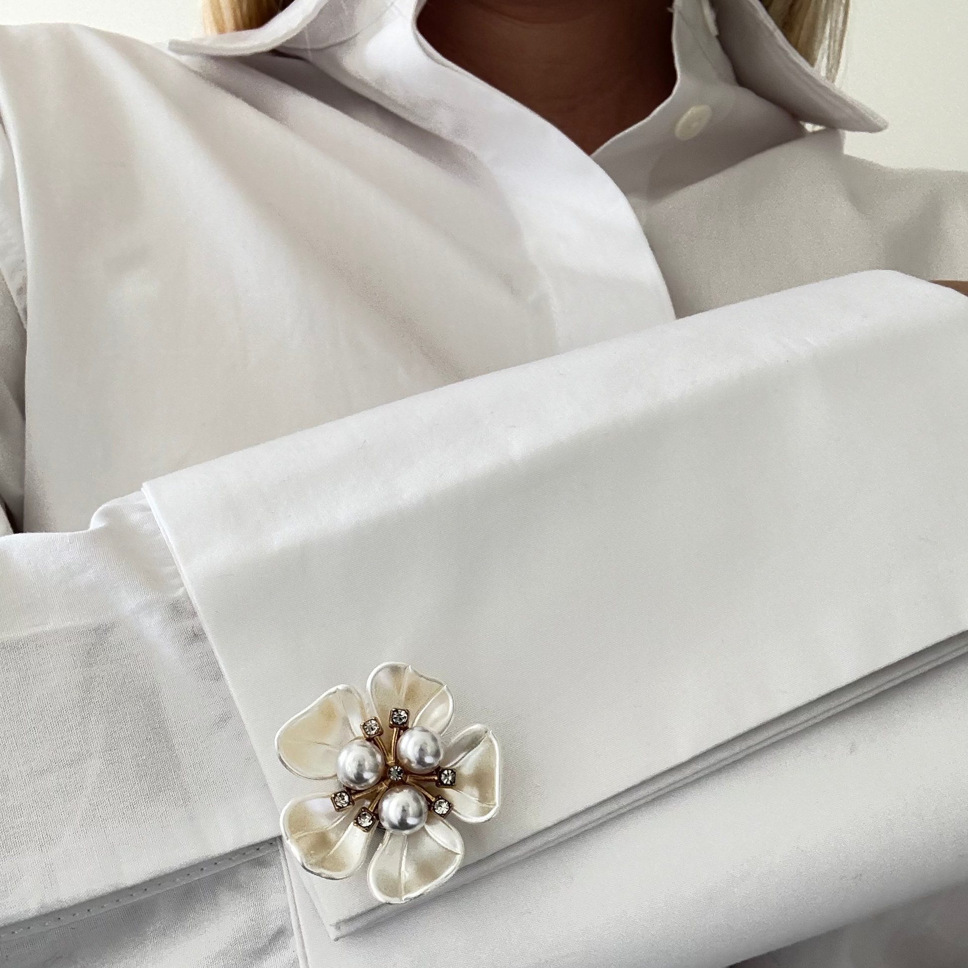 Plutee Elise worn on shirt button cuff
