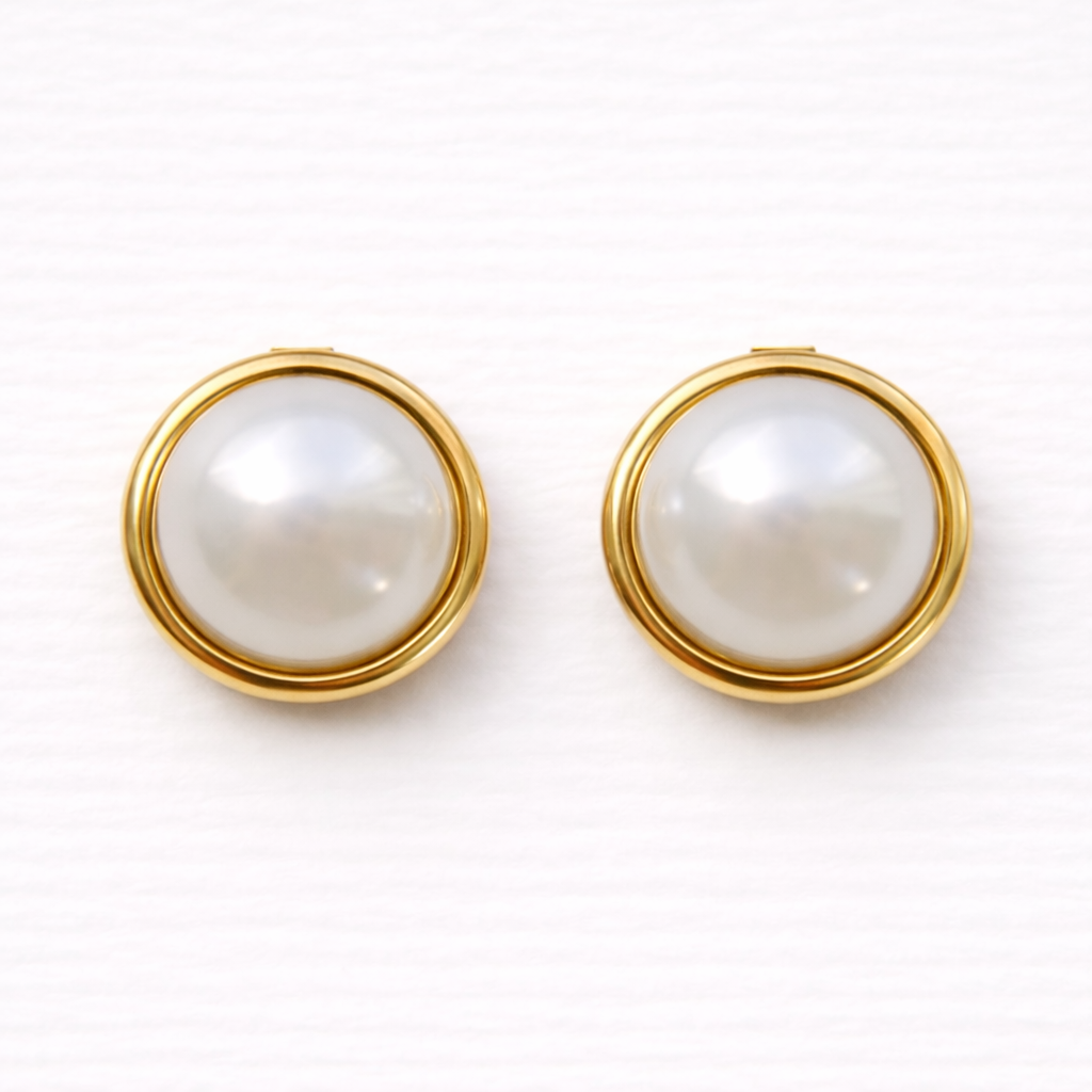 Gold pearl decorative statement button with pearl centre for blouses, shirts, blazers, coats and jackets – Plutee Isla